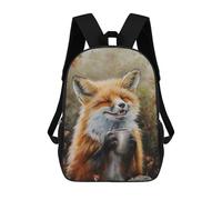 sinyumoney 3D Printed Cute Fox Coffee Tea Drink Children's 17inch School Backpack for Kids High Capacity Travel Rucksacks Fashion Book Bags Kids School Bag
