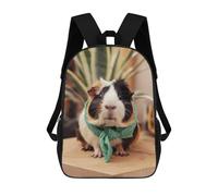 sinyumoney 3D Printed Cute Guinea Pig in Scarf School Backpack for Kids Children's 17inch Backpacks Boy Girl Book Bags Kids School Bag