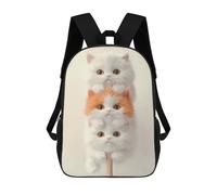 sinyumoney 3D Printed Cute Kitten Stack Children's 17inch School Backpack for Kids High Capacity Travel Rucksacks Fashion Book Bags Kids School Bag