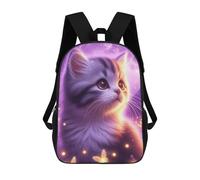 sinyumoney 3D Printed Cute Kitten Under Moonlight School Bag Boys Girls Children's School Backpack Casual Fashion Backpack for in School Or Travel 17inch