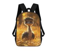 sinyumoney 3D Printed Cute Ostrich Chick Children's 17inch School Backpack for Kids High Capacity Travel Rucksacks Fashion Book Bags Kids School Bag