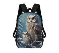 sinyumoney 3D Printed Cute Owl Family Xmas School Bag Boys Girls Children's School Backpack Casual Fashion Backpack for in School Or Travel 17inch