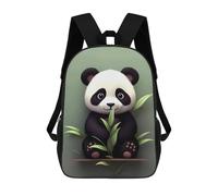 sinyumoney 3D Printed Cute Panda with Bamboo Leaves Children School Bookbags Fashion Rucksack Casual Travel Children's Backpacks Large Capacity Daypack for Boys Girls 17inch