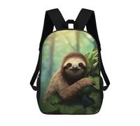 sinyumoney 3D Printed Cute Sloth in The Wild School Bag Boys Girls Children's School Backpack Casual Fashion Backpack for in School Or Travel 17inch