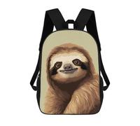 sinyumoney 3D Printed Cute Sloth Pixel Art School Backpack for Kids Children's 17inch Backpacks Boy Girl Book Bags Kids School Bag