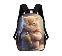 sinyumoney 3D Printed Cute Superhero Kitten Cat Children's School Backpack for Kids High Capacity Travel Rucksacks Fashion Book Bags Kids School Bag Back Pack 17inch