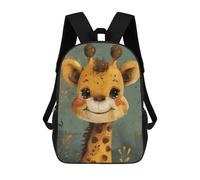 sinyumoney 3D Printed Cute Watercolor Giraffe Children's 17inch School Backpack for Kids High Capacity Travel Rucksacks Fashion Book Bags Kids School Bag