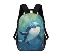sinyumoney 3D Printed Cute Whale Painting School Book Bags Fashion Kids Large Capacity Backpack Children School Bag Travel Rucksacks 17inch