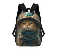 sinyumoney 3D Printed Cute Witch Cat School Backpack With Big Pockets for Kids, Children's Backpacks Book Bags Kids School Bag 17inch