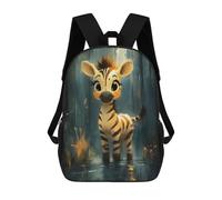 sinyumoney 3D Printed Cute Zebra Illustration Children's 17inch School Backpack for Kids High Capacity Travel Rucksacks Fashion Book Bags Kids School Bag