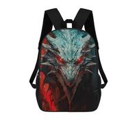 sinyumoney 3D Printed Cyan Red Dragon Children's 17inch School Backpack for Kids High Capacity Travel Rucksacks Fashion Book Bags Kids School Bag