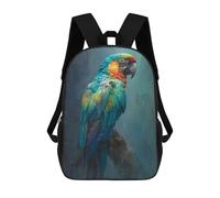 sinyumoney 3D Printed Cyber Parrot Tech Meets Nature Children School Backpack Fashion Rucksack Casual Travel 17inch Backpacks Large Capacity Daypack for Boys Girls