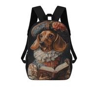 sinyumoney 3D Printed Dachshund in Renaissance Attire Dachshund Baroness Renaissance Dog Portrait School Backpack Book 17inch Bags Fashion Backpacks Large Capacity Backpack Children Travel Rucksacks
