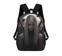 sinyumoney 3D Printed Dark Fantasy Warrior Artwork -1 School Bag Boys Girls Children's 17inch Backpack School Backpack Casual Fashion Backpack for in School Or Travel