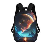 sinyumoney 3D Printed Dark Matter Planetary School Bag Boys Girls Children's 17inch Backpack School Backpack Casual Fashion Backpack for in School Or Travel