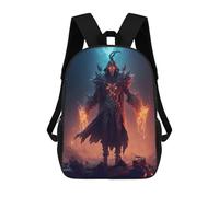 sinyumoney 3D Printed Dark Sorcerer with Flames School Backpack With Big Pockets for Kids Children's Backpacks Boy Girl Book Bags Kids School Bag 17inch