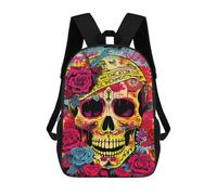 sinyumoney 3D Printed Day of The Dead Sugar Skull Art Print School Backpack for Kids Children's 17inch Backpacks Boy Girl Book Bags Kids School Bag
