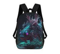 sinyumoney 3D Printed Deep Sea Monster Fish School Book Bags Fashion Kids Large Capacity Backpack Children School Bag Travel Rucksacks 17inch