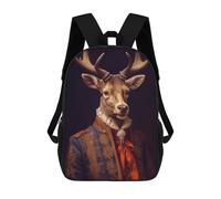 sinyumoney 3D Printed Deer School Bags Kids Backpacks Casual Fashion Backpacks Book Bags for Boys Elementary And Middle School Students 17inch