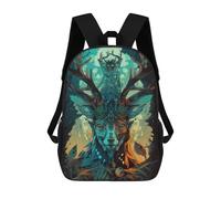sinyumoney 3D Printed Deer Spirit Forest Guardian School Backpack With Big Pockets for Kids, Children's Backpacks Book Bags Kids School Bag 17inch