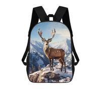 sinyumoney 3D Printed Deer Sunset Mountains School Backpack for Kids Children's 17inch Backpacks Boy Girl Book Bags Kids School Bag
