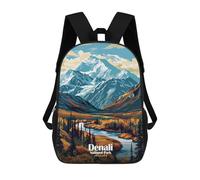 sinyumoney 3D Printed Denali National Park Alaska Illustration Children Backpacks Kids Cute School Backpack Outdoor Casual Daypack for Boys Middle School Students 17inch