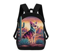 sinyumoney 3D Printed Desert Dog Portrait School Backpack With Big Pockets for Kids Children's Backpacks Boy Girl Book Bags Kids School Bag 17inch