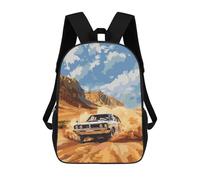 sinyumoney 3D Printed Desert Rally Race Children's 17inch School Backpack for Kids High Capacity Travel Rucksacks Fashion Book Bags Kids School Bag