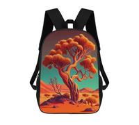 sinyumoney 3D Printed Desert Tree Landscape Children's School Backpack for Kids High Capacity Travel Rucksacks Fashion Book Bags Kids School Bag Back Pack 17inch