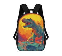 sinyumoney 3D Printed Dinosaur on Planet Children's 17inch School Backpack for Kids High Capacity Travel Rucksacks Fashion Book Bags Kids School Bag