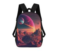 sinyumoney 3D Printed Distant Planetary Horizon School Bags Kids Backpacks Casual Fashion Backpacks Book Bags for Boys Elementary And Middle School Students 17inch
