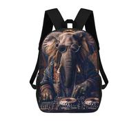 sinyumoney 3D Printed DJ Elephant School Book Bags Fashion Kids Large Capacity Backpack Children School Bag Travel Rucksacks 17inch