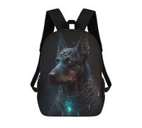 sinyumoney 3D Printed Doberman Pinscher Dog Children's 17inch School Backpack for Kids High Capacity Travel Rucksacks Fashion Book Bags Kids School Bag
