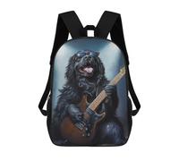 sinyumoney 3D Printed Dog Playing Guitar Art Print School Backpack for Kids Children's 17inch Backpacks Boy Girl Book Bags Kids School Bag