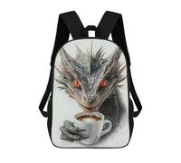 sinyumoney 3D Printed Dragon Coffee School Book Bags Fashion Kids Large Capacity Backpack Children School Bag Travel Rucksacks 17inch