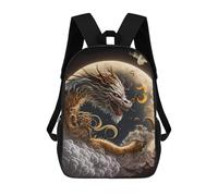 sinyumoney 3D Printed Dragon Moon Fantasy -6 School Backpack With Big Pockets for Kids, Children's Backpacks Book Bags Kids School Bag 17inch