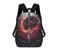 sinyumoney 3D Printed Dragon Sword Fantasy Artwork -1 School Backpack Book 17inch Bags Fashion Backpacks Large Capacity Backpack Children Travel Rucksacks