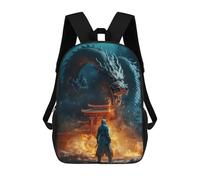 sinyumoney 3D Printed Dragon's Breath Ancient Temple Children Backpacks Kids Cute School Backpack Outdoor Casual Daypack for Boys Middle School Students 17inch