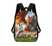 sinyumoney 3D Printed Dragons Easter Encounter Children School Bookbags Fashion Rucksack Casual Travel Children's Backpacks Large Capacity Daypack for Boys Girls 17inch