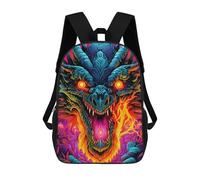 sinyumoney 3D Printed Dragon's Fiery Roar -7 Children's School Backpack for Kids High Capacity Travel Rucksacks Fashion Book Bags Kids School Bag Back Pack 17inch
