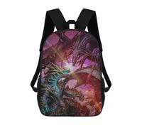 sinyumoney 3D Printed Dragons in Combat School Backpack With Big Pockets for Kids, Children's Backpacks Book Bags Kids School Bag 17inch