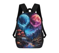 sinyumoney 3D Printed Dreamy Forest with Icy Moons School Bag Boys Girls Children's School Backpack Casual Fashion Backpack for in School Or Travel 17inch
