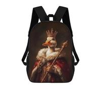 sinyumoney 3D Printed Duck King Portrait School Backpack Book 17inch Bags Fashion Backpacks Large Capacity Backpack Children Travel Rucksacks