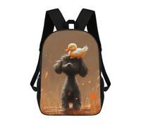 sinyumoney 3D Printed Duck on Dog's Head-1 School Backpack With Big Pockets for Kids Children's Backpacks Boy Girl Book Bags Kids School Bag 17inch