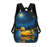 sinyumoney 3D Printed Duck Starry Night School Backpack for Kids Children's 17inch Backpacks Boy Girl Book Bags Kids School Bag