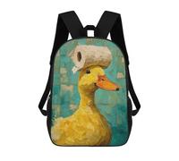 sinyumoney 3D Printed Duck with Toilet Paper on Head Children's 17inch School Backpack for Kids High Capacity Travel Rucksacks Fashion Book Bags Kids School Bag