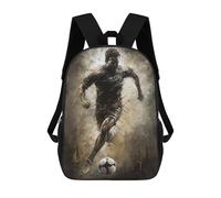 sinyumoney 3D Printed Dynamic Soccer Player Art School Bags Kids Backpacks Casual Fashion Backpacks Book Bags for Boys Elementary And Middle School Students 17inch