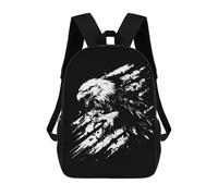 sinyumoney 3D Printed Eagle Black And White Graphic Design School Bags Kids Backpacks Casual Fashion Backpacks Book Bags for Boys Elementary And Middle School Students 17inch