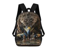 sinyumoney 3D Printed Eagle Chess School Bags Kids 17inch Backpacks Casual Fashion School Bag Backpacks Book Bags for Boys Elementary And Middle School Students