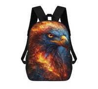 sinyumoney 3D Printed Eagle Fire Fantasy Artwork Children School Backpack Fashion Rucksack Casual Travel 17inch Backpacks Large Capacity Daypack for Boys Girls